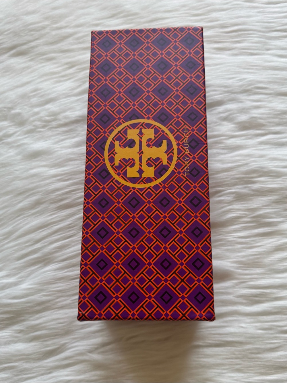 Tory Burch Purple and Orange Geometric Logo Box